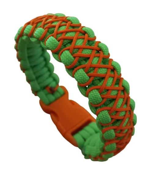 By Paracord Bileklik Erkek Yeşil Turuncu 1 ürün görseli 1