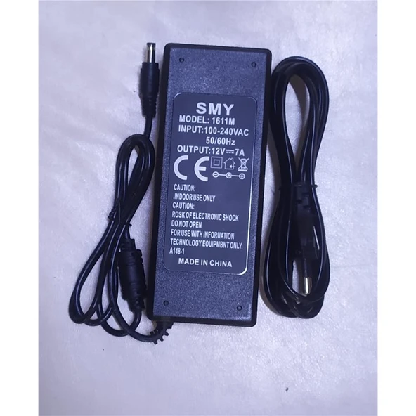 Smy-1611M 12 Volt 7 Amper Plastik Kasa Adaptör 13906 ürün görseli 1