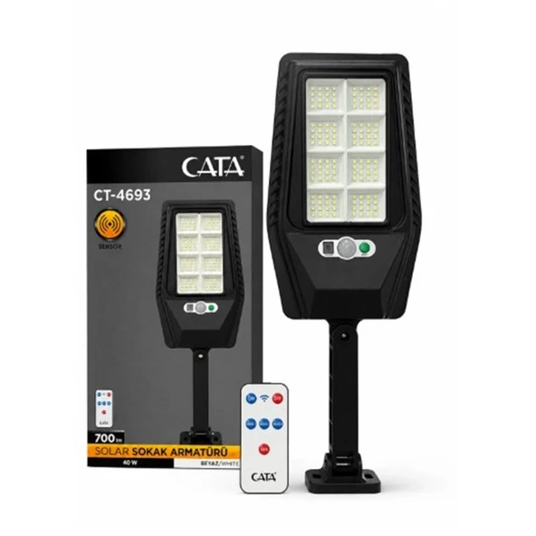 Ct-4693 Solar Şarjlı Sensörlü Sokak Armatürü ürün görseli 1