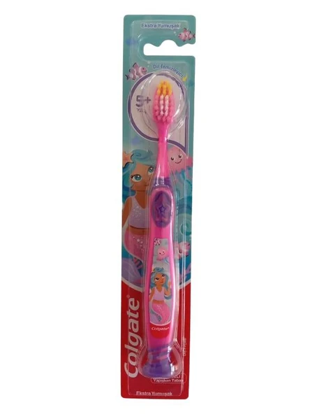 Colgate Pembe Deniz Kızı Çocuk Diş Fırçası 5+ Yaş Ekstra Yumuşak Kıllı ürün görseli 1