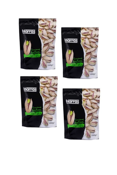 Harras Kavrulmuş Antep Fıstığı Yerli Üretim Tuzlu Leblebici Fıstık Kuruyemiş 4 Adet x 150 gr ürün görseli 1