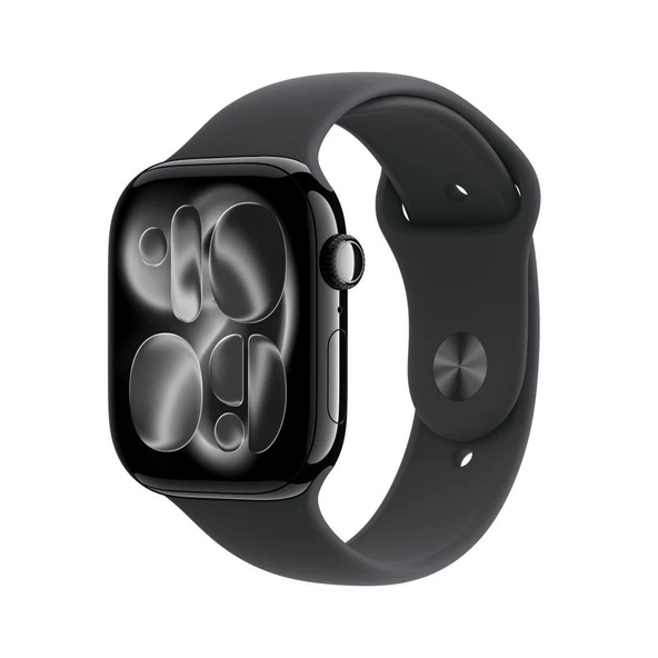 Apple Watch Series 11 GPS 46 mm Simsiyah Alüminyum Kasa Akıllı Saat ve Siyah Spor Kordon - M/L. Uyku Skoru, Fitness Takibi, Sağ ürün görseli 1