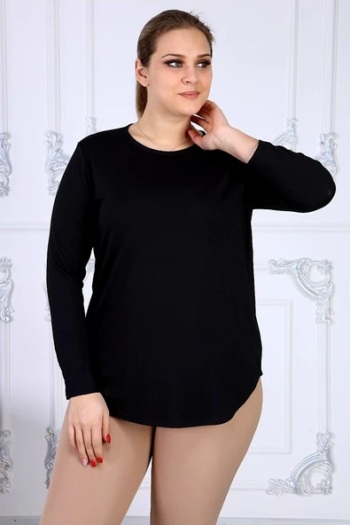Gül Moda Siyah Düz Uzun Kollu Bluz G053w1 ürün görseli 1