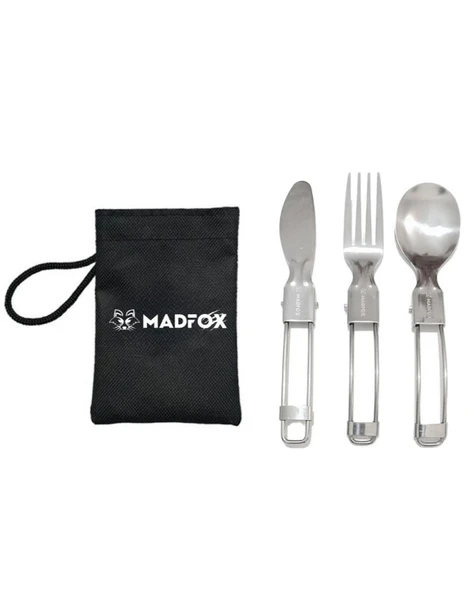 Madfox Heavy Duty 3in1 Katlanır Çatal Kaşık Bıçak Seti ürün görseli 1
