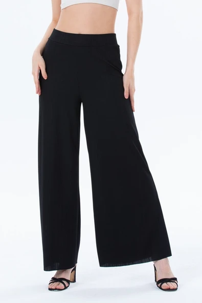 Gül Moda Kadın Yüksek Bel Büyük Beden Bol Paça Pantolon G078-1 ürün görseli 1