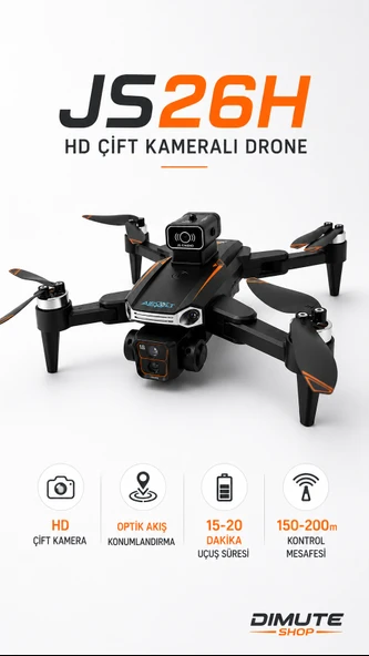 JS26H Drone HD Çift Kameralı Optik Akış Konumlandırmalı Katlanabilir Akıllı Drone ürün görseli 1