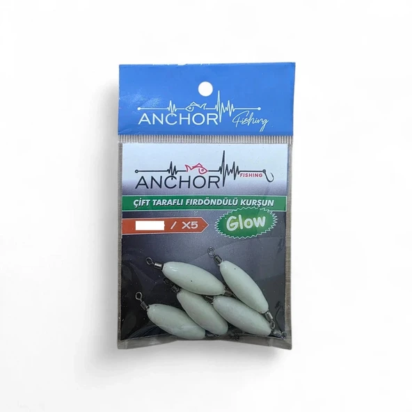 ANCHOR ÇİFTTARAFLI FIRDÖNDÜLÜ GLOW KURŞUN 2 gr 5 Lİ PAKET ürün görseli 1