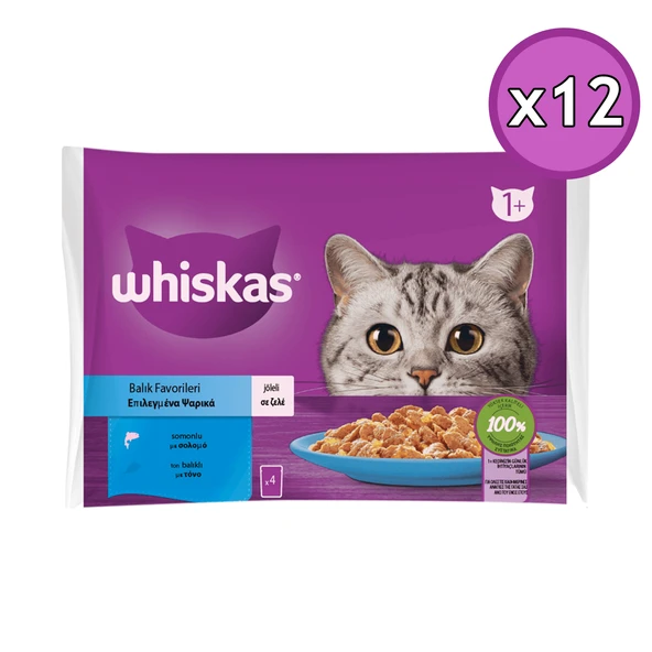 Whiskas 4x85 Gr Balık Favorileri Kedi Yaş Maması 12 Adet ürün görseli 1