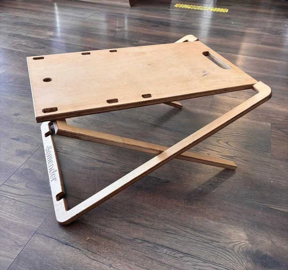 Semender Ahşap Katlanabilir Boy Ayarlı Outdoor Kamp Masası ürün görseli 1