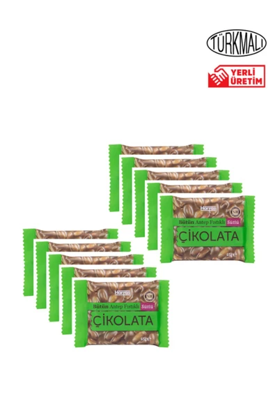 Harras Bütün Antep Fıstıklı&Sütlü Çikolata 65gr x 10 Paket ürün görseli 1