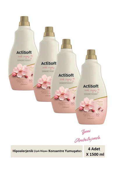 actisoft Hipoalerjenik Çiçek Rüyası Konsantre Çamaşır Yumuşatıcı 1500 ml X 4 Adet ürün görseli 1