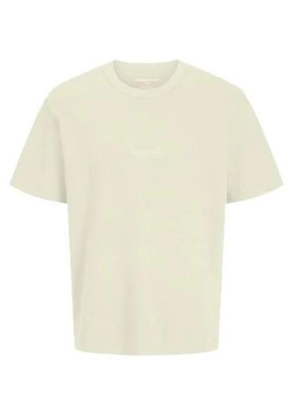 Jack&Jones 12289941 0 Yaka Erkek Tshirt - Krem ürün görseli 1