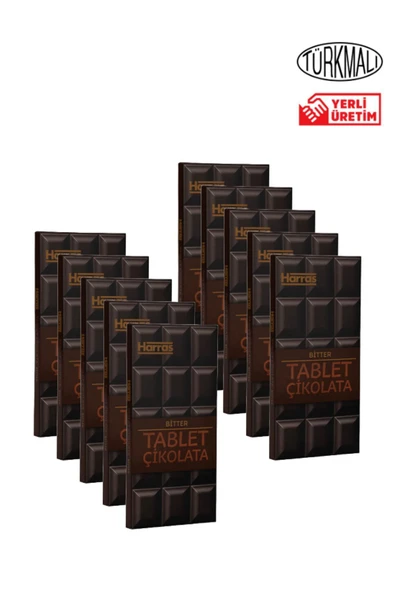 Harras Bitter Tablet Çikolata 80gr x 10 Paket ürün görseli 1