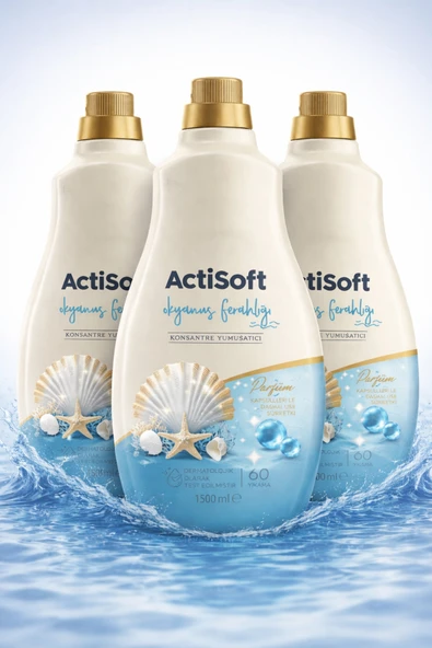 actisoft Okyanus Ferahlığı Konsantre Çamaşır Yumuşatıcısı 1500 ml x 3 Adet (Toplam 4500 ml) ürün görseli 1