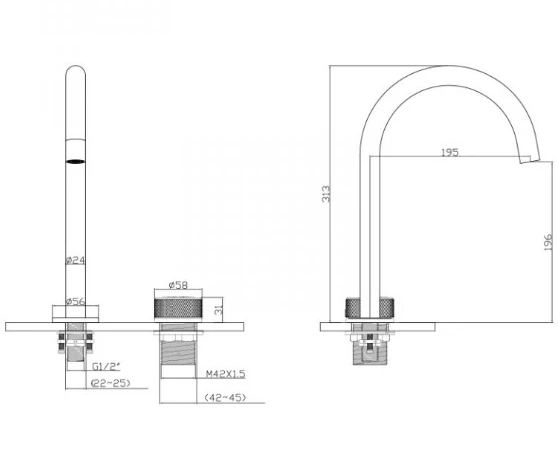 STEP 2 DELİKLİ ÇANAK TİPİ LAVABO BATARYASI (KROM) - Resim 2