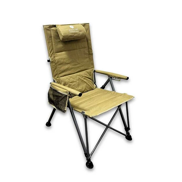 Windcamp Katlanır Kamp Sandalyesi Premium Bej 150kg Taşıma 5 Aşamalı ürün görseli 1