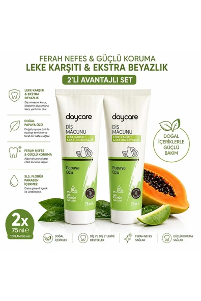 Daycare Papaya Özlü Glutensiz Diş Macunu 2'li ürün görseli 1