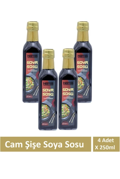 Harras Soya Sosu Cam Şişe 250ml X 4 Adet ürün görseli 1