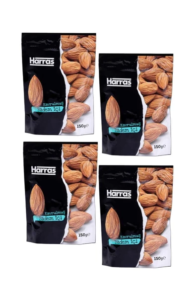 Harras Kavrulmuş Badem İçi Premium Tuzlu Çıtır İthal Kuruyemiş Seti 4 Adet x 150 gr ürün görseli 1