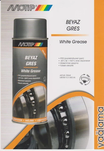 Motip Beyaz Gres Yağlama Spreyi 400 ml. - Resim 2