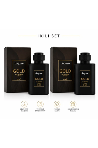 Daycare 2’li Gold Eau De Parfum For Men 100 ml Erkek Parfüm Seti ürün görseli 1