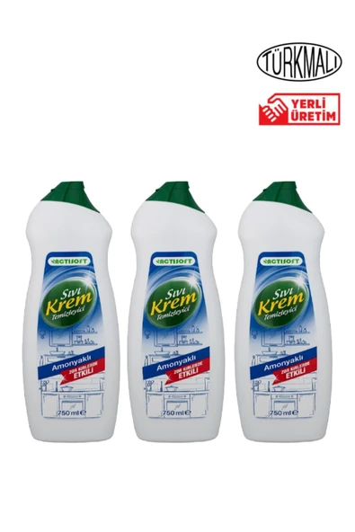 actisoft Amonyaklı Sıvı Krem Yüzey Temizleyici 750ml X 3 Adet ürün görseli 1