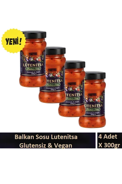 Harras Balkan sosu lütenitsa glutensiz ve vegan 4 adet X 300 gr ürün görseli 1