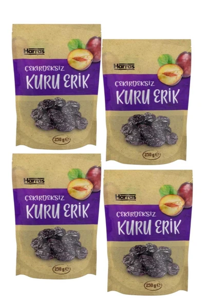 Harras Çekirdeksiz Kuru Erik 4'lü Paket | Lezzetli & Doğal Atıştırmalık | 4 Adet X 175 gr ürün görseli 1