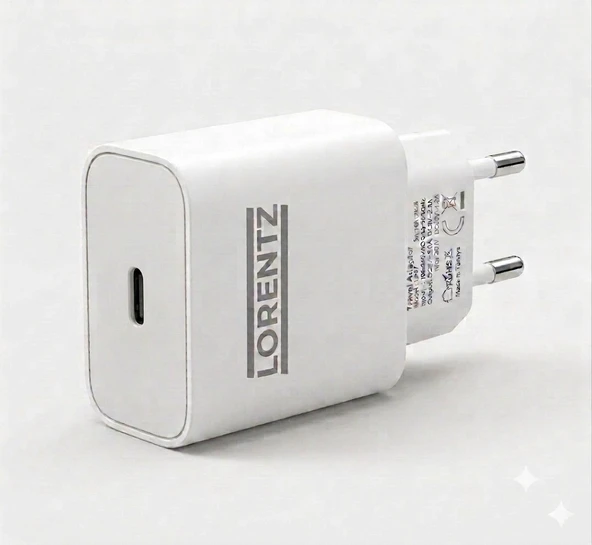 Lorentz 20W Tek Portlu Hızlı Şarj Cihazı, 1xusb-C, Beyaz, LR07 ürün görseli 1