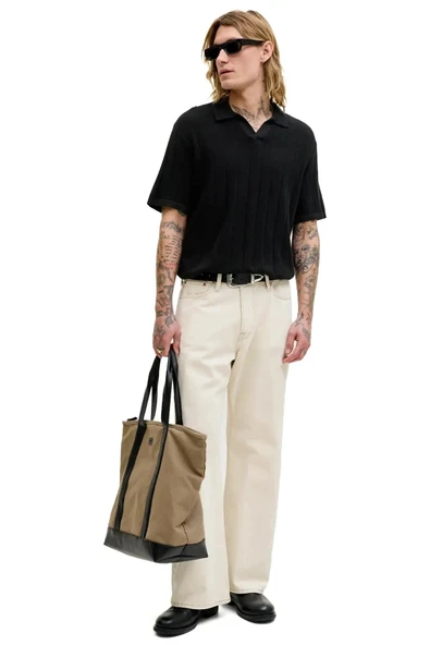 Jack&Jones 12288418 Yakali Erkek Tshirt - Siyah ürün görseli 1