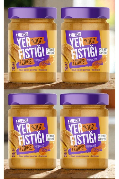 Harras %100 YER FISTIĞI EZMESİ 350 GR X 4 ADET ürün görseli 1