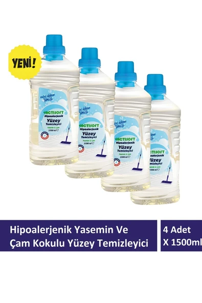 actisoft Hipoalerjenik Yasemin Ve Çam kokulu Yüzey Temizleyici 4 Adet X 1500 ml ürün görseli 1
