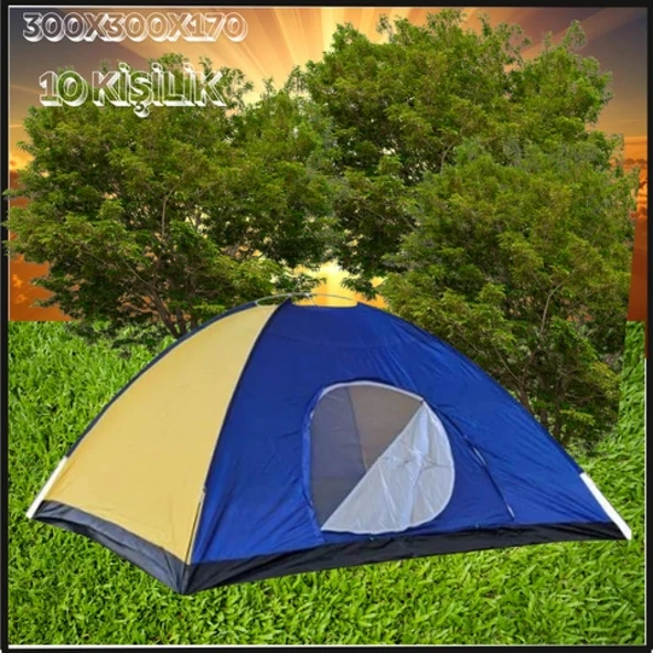 Uyguna-Yakala (300x300x170) 10 Kişilik Kolay Kurulumlu Kamp Çadırı-710909 ürün görseli 1