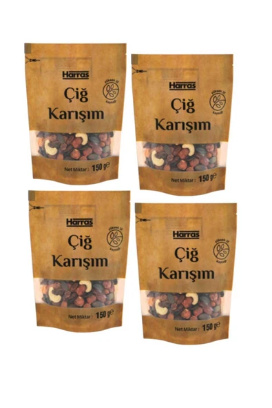Harras Yerli Yüksek Protein Çiğ Karışık Kuruyemiş Fit Karışım 4 Adet X 150 gr ürün görseli 1