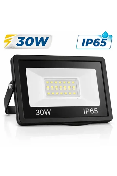 30W Slim LED Projektör IP65 Su Geçirmez Dış Mekan Beyaz Işık (6500K) ürün görseli 1