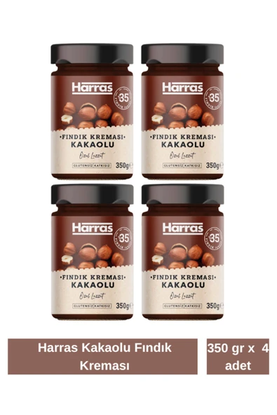 Harras Glutensiz Katkısız Kakaolu Fındık Kreması 4 Adet X 350 gr ürün görseli 1