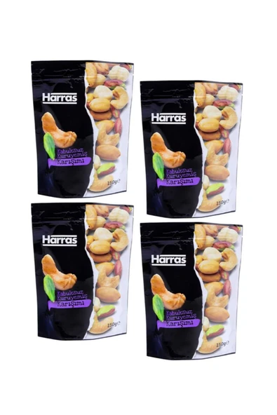 Harras Yerli Lüks Kabuksuz Kavrulmuş Karışık Kuruyemiş Çeşitleri 4 Adet X 150 gr ürün görseli 1