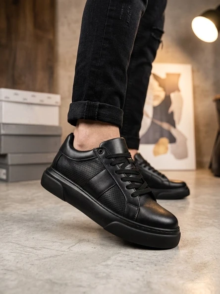 ET0247 Erkek Sneaker Günlük Casual Spor Ayakkabı Siyah Taban ürün görseli 1