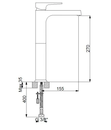 AQUA ÇANAK TİP LAVABO BATARYASI ALTIN - Resim 2