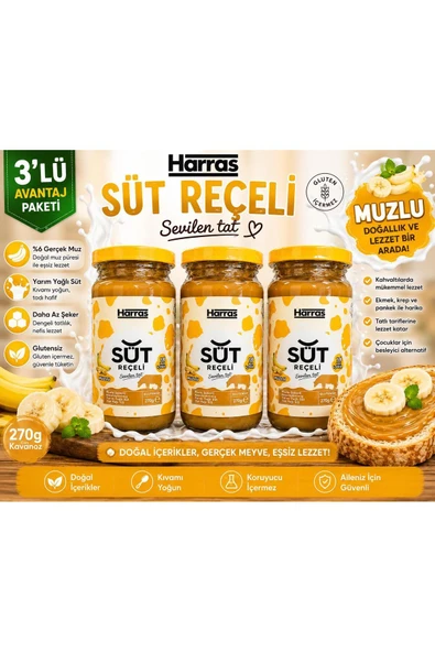 Harras Glutensiz Muzlu Süt Reçeli 3x270 g ürün görseli 1