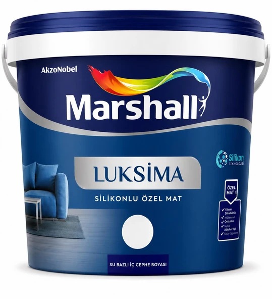 MARSHALL LUKSIMA SIL. OZEL MAT BEYAZ 7.5 L ürün görseli 1