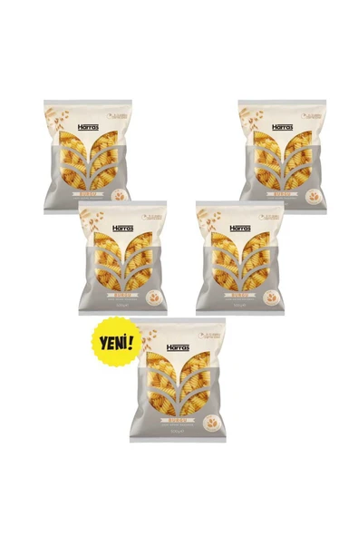 Harras Burgu Makarna Durum Buğdayı İrmiği %12 Protein Değerli Sade Kesme 5 x 500 gr (2.5 KG) ürün görseli 1
