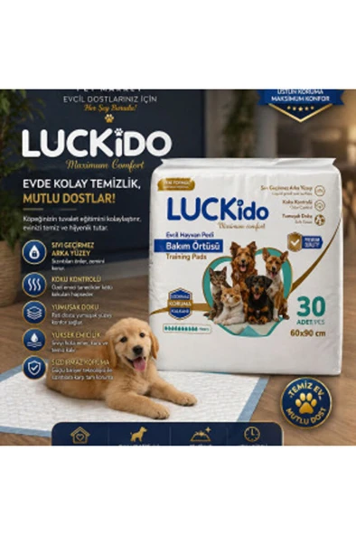 Luckido Köpek Tuvalet Pedi 60x90 cm 30 Adet (Eğitim Pedi) ürün görseli 1