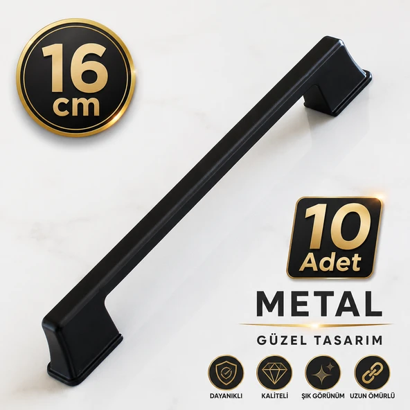 (10 Adet) Cemre Kulp 160 mm 16 cm Siyah Metal Mobilya Çekmece Mutfak Dolap Dolab Kulpları Kulbu Kulp ürün görseli 1