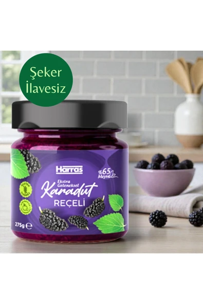 Harras Ş.İlavesiz %65 Meyveli Reçel 4'lü Set 275 gr x4 ürün görseli 1
