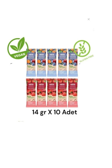 Harras Vegan meyve pestili Çilek Elma Yaban Mersini Havuç 14gr X 10 adet ürün görseli 1