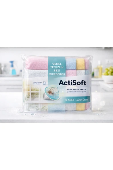 actisoft Mikrofiber Temizlik Bezi 5'Lİ ürün görseli 1