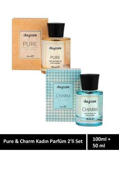 Daycare Pure & Charm 2'li set Kadın Edp Parfüm 100ml + 50ml ürün görseli 1