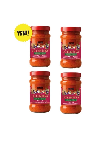 Harras Acı Lütenitsa Balkan Sosu 300 Gr x 4 Adet | Glutensiz Vegan Kahvaltılık Meze ürün görseli 1