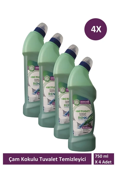 actisoft Çam Kokulu Renk Değiştiren Tuvalet Temizleyici 750 Ml X 4 Adet ürün görseli 1